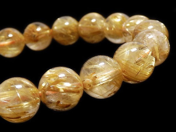 [Video][One of a kind] Rutilated Quartz AA++ Round 11mm Bracelet NO.34