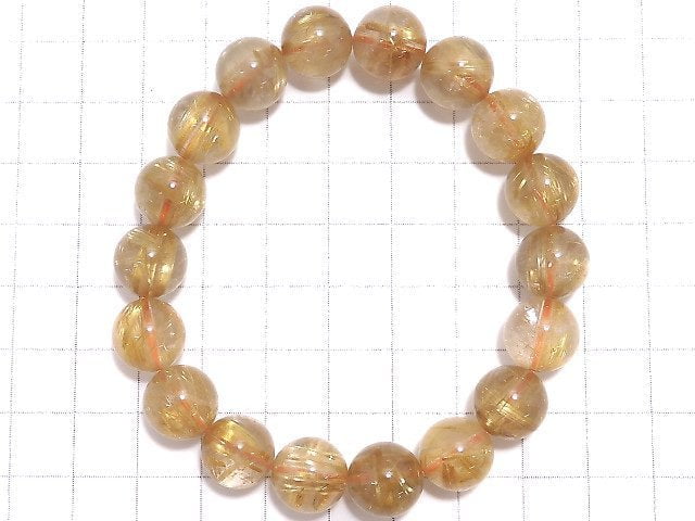 [Video][One of a kind] Rutilated Quartz AAA- Round 11.5mm Bracelet NO.37