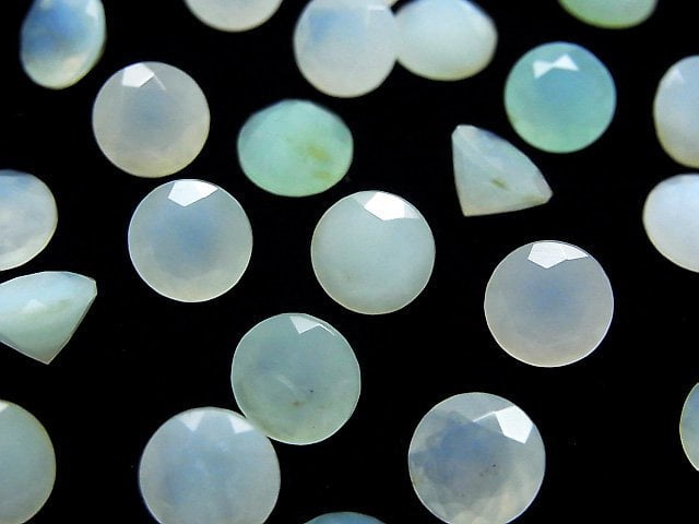 [Video]High Quality Peruvian Blue Opal AA++ Loose stone Round Faceted 8x8mm 2pcs