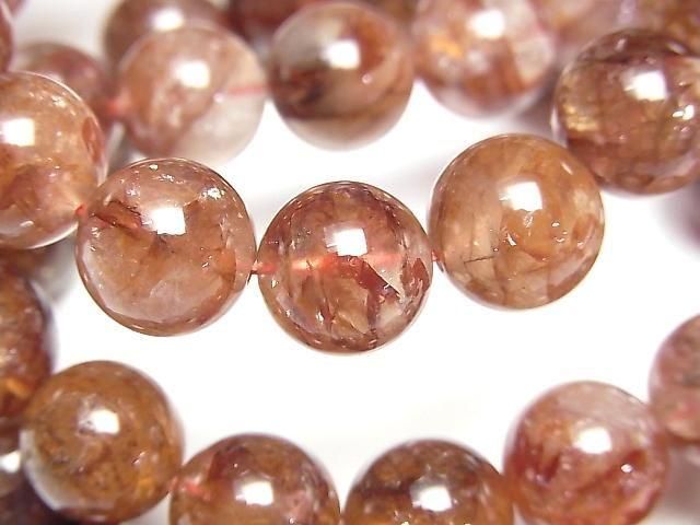 [Video] Red Hematoid Quartz AAA Round 10-11mm Bracelet