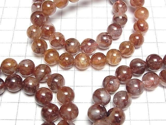 [Video] Red Hematoid Quartz AAA Round 10-11mm Bracelet