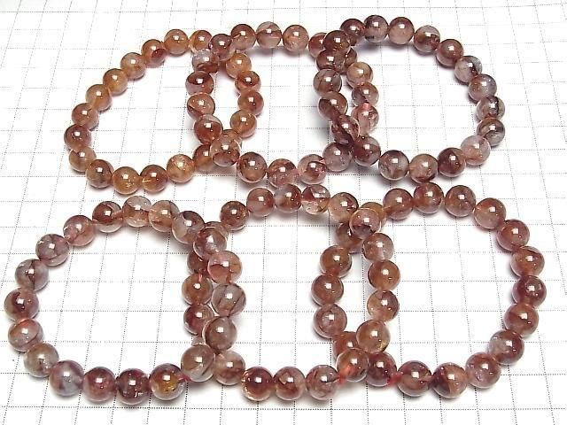 [Video] Red Hematoid Quartz AAA Round 10-11mm Bracelet