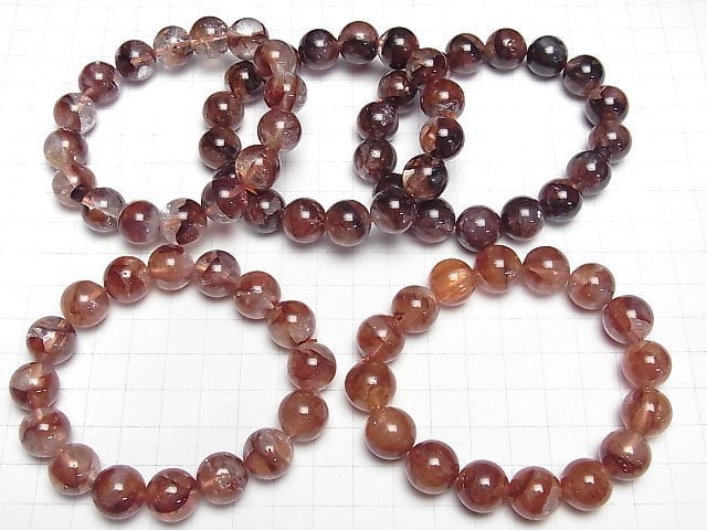 [Video] Red Hematite Quartz AAA Round 12-14mm Bracelet