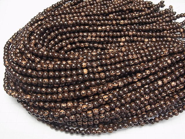 Wood Beads  Semi Round 6mm 1strand beads (aprx.15inch/38cm)