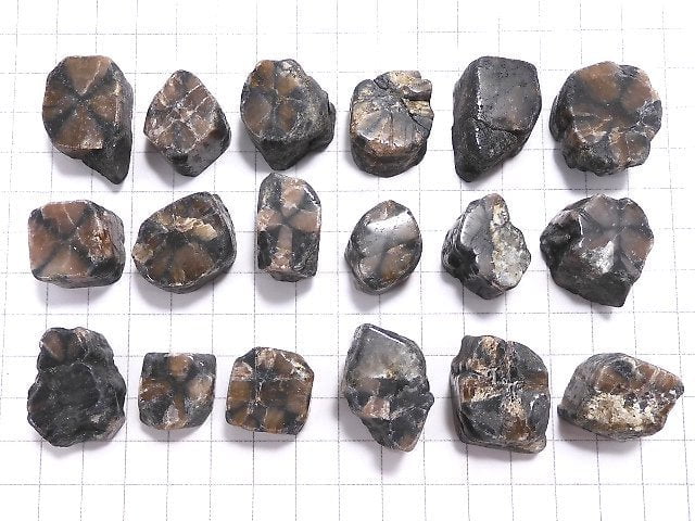 [Video][One of a kind] Chiastolite Nugget (Raw Stone) 18pcs Set NO.3