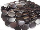 Ebony Wood  Oval 35x25mm half or 1strand beads (aprx.15inch/37cm)