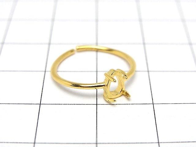 [Video] Silver925 Ring Frame (Prong Setting) Pear shape 6x4mm 18KGP Free Size 1pc