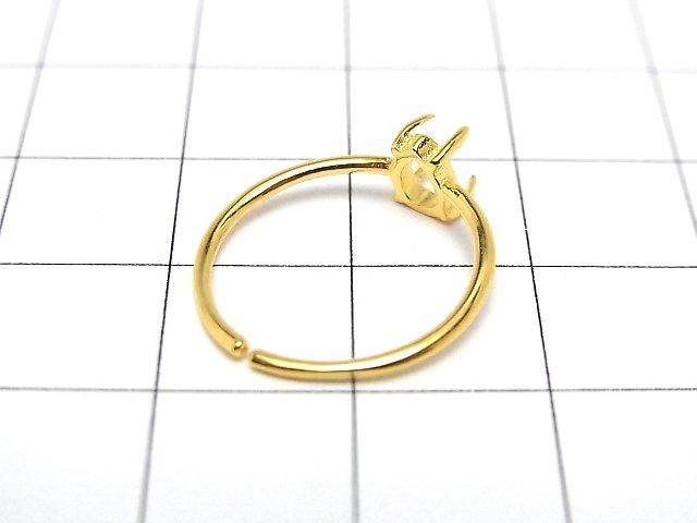 [Video] Silver925 Ring Frame (Prong Setting) Pear shape 6x4mm 18KGP Free Size 1pc