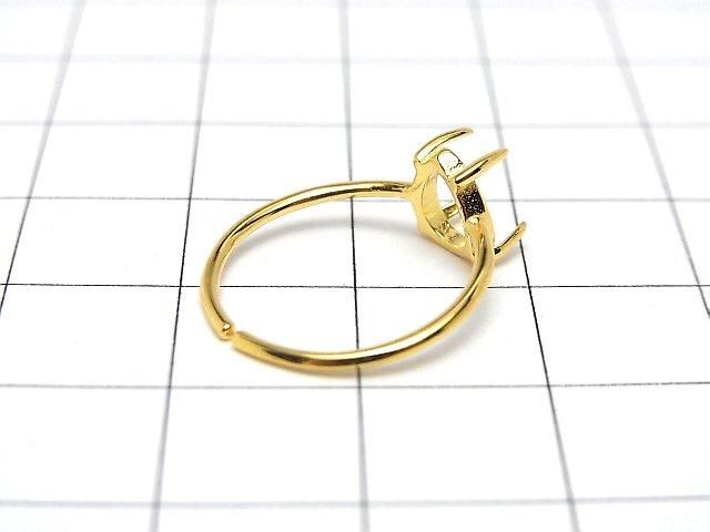 [Video] Silver925 Ring Frame (Prong Setting) Pear shape 8x6mm 18KGP Free Size 1pc