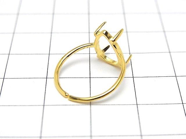 [Video] Silver925 Ring Frame (Prong Setting) Pear shape 12x8mm 18KGP Free Size 1pc