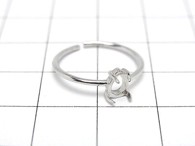 [Video] Silver925 Ring Frame (Prong Setting) Pear shape 6x4mm Rhodium Plated Free Size 1pc