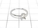 [Video]Silver925 Ring Frame (Prong Setting)Pear shape 6x4mm Rhodium Plated Free size 1pc