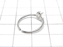 [Video]Silver925 Ring Frame (Prong Setting)Pear shape 6x4mm Rhodium Plated Free size 1pc
