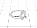 [Video]Silver925 Ring Frame (Prong Setting)Pear shape 8x6mm Rhodium Plated Free size 1pc
