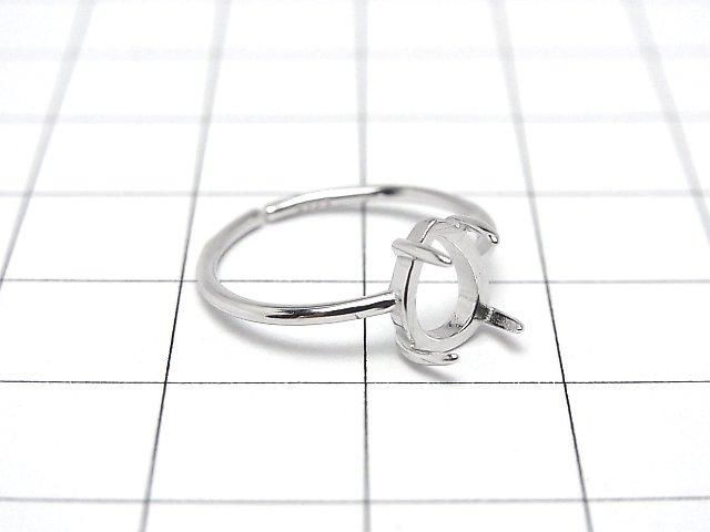 [Video] Silver925 Ring Frame (Prong Setting) Pear shape 8x6mm Rhodium Plated Free Size 1pc