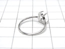 [Video]Silver925 Ring Frame (Prong Setting)Pear shape 8x6mm Rhodium Plated Free size 1pc