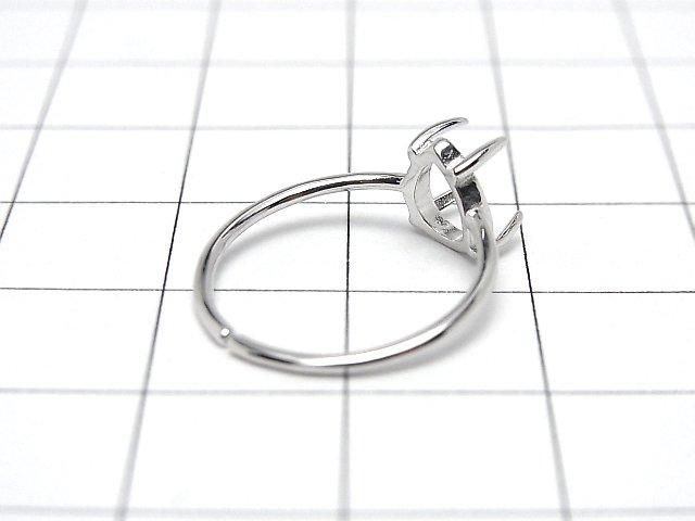 [Video] Silver925 Ring Frame (Prong Setting) Pear shape 8x6mm Rhodium Plated Free Size 1pc