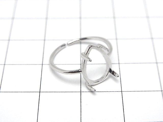 [Video] Silver925 Ring Frame (Prong Setting) Pear shape 12x8mm Rhodium Plated One Size Fits All 1pc