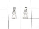 [Video]Silver925 Pendant Frame Pear shape 6x4mm Rhodium Plated 1pc