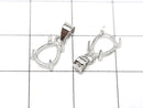 [Video]Silver925 Pendant Frame Pear shape 8x6mm Rhodium Plated 1pc