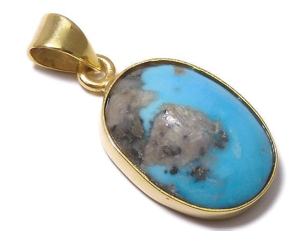 [Video][One of a kind] Persian Turquoise AA++ Pendant 18KGP NO.111