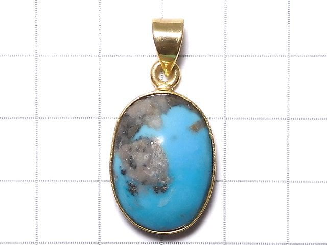 [Video][One of a kind] Persian Turquoise AA++ Pendant 18KGP NO.111