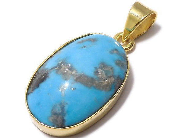 [Video][One of a kind] Persian Turquoise AA++ Pendant 18KGP NO.112