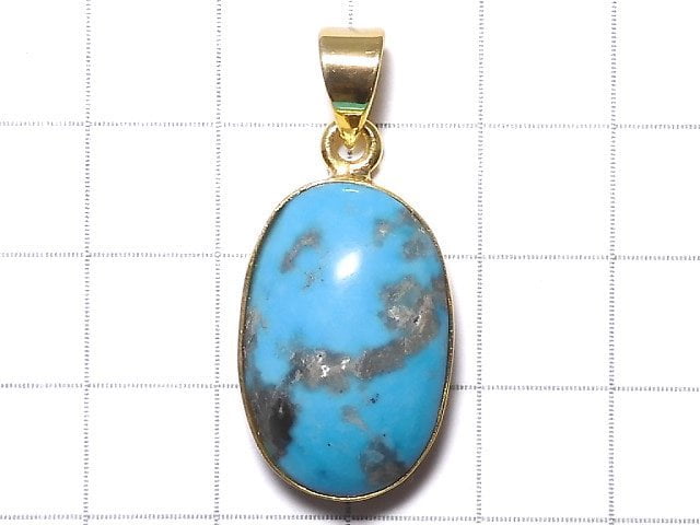 [Video][One of a kind] Persian Turquoise AA++ Pendant 18KGP NO.112