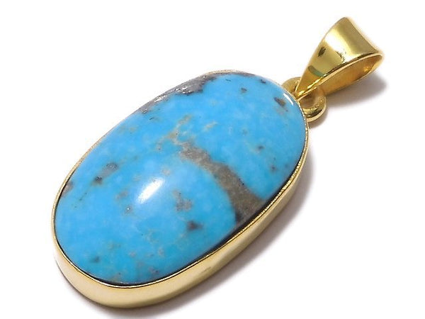 [Video][One of a kind] Persian Turquoise AA++ Pendant 18KGP NO.114