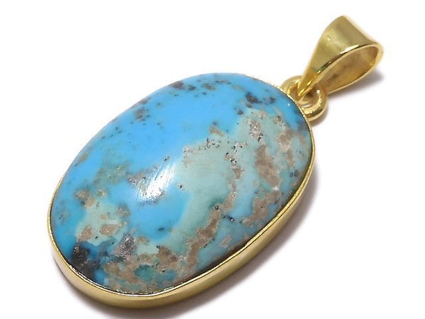 [Video][One of a kind] Persian Turquoise AA++ Pendant 18KGP NO.115