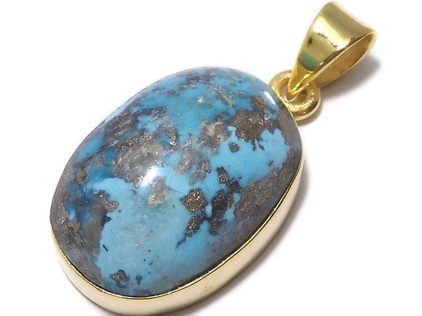 [Video][One of a kind] Persian Turquoise AA++ Pendant 18KGP NO.116