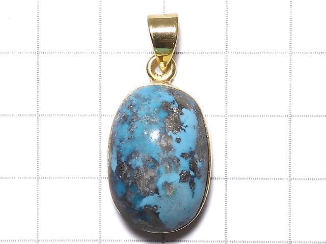 [Video][One of a kind] Persian Turquoise AA++ Pendant 18KGP NO.116