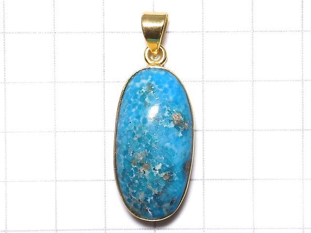 [Video][One of a kind] Persian Turquoise AA++ Pendant 18KGP NO.117