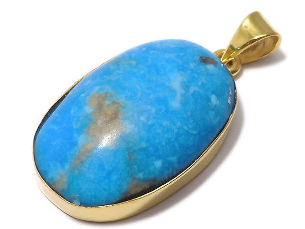 [Video][One of a kind] Persian Turquoise AA++ Pendant 18KGP NO.118