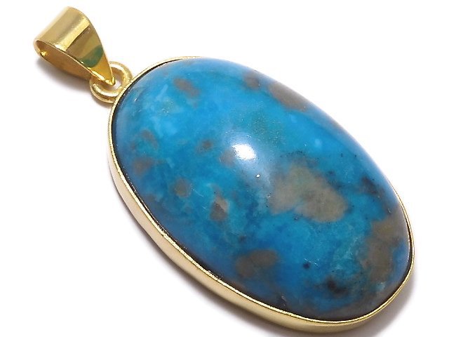 [Video][One of a kind] Persian Turquoise AA++ Pendant 18KGP NO.119