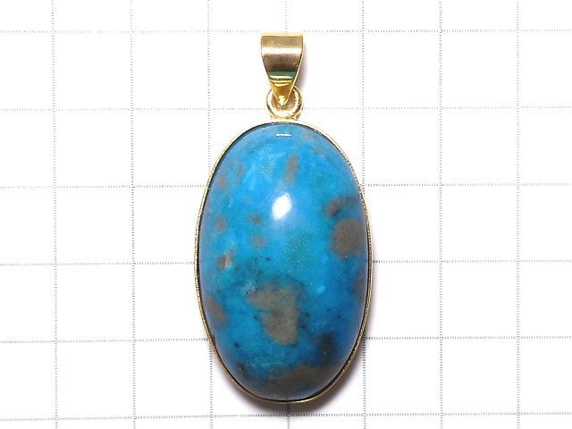 [Video][One of a kind] Persian Turquoise AA++ Pendant 18KGP NO.119