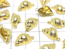 Metal parts Conch shell motif charm 14x9mm Gold color 2pcs