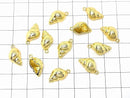 Metal parts Conch shell motif charm 14x9mm Gold color 2pcs