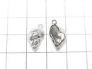 Metal parts Conch shell motif charm 14x9mm silver color 2pcs