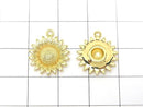 Metal parts Flower (sunflower) motif charm 14.5x14.5mm Gold color 2pcs