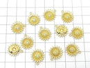 Metal parts Flower (sunflower) motif charm 14.5x14.5mm Gold color 2pcs