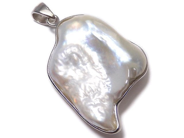 [Video][One of a kind] Fresh Water Pearl Keshi Pearl Pendant Silver925 NO.36