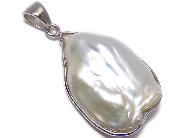 [Video][One of a kind] Fresh Water Pearl Keshi Pearl Pendant Silver925 NO.38