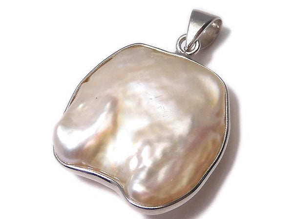 [Video][One of a kind] Fresh Water Pearl Keshi Pearl Pendant Silver925 NO.39