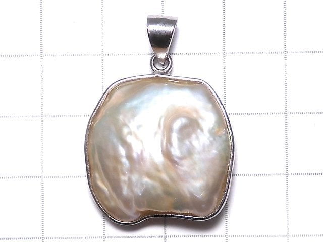 [Video][One of a kind] Fresh Water Pearl Keshi Pearl Pendant Silver925 NO.39