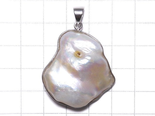 [Video][One of a kind] Fresh Water Pearl Keshi Pearl Pendant Silver925 NO.42