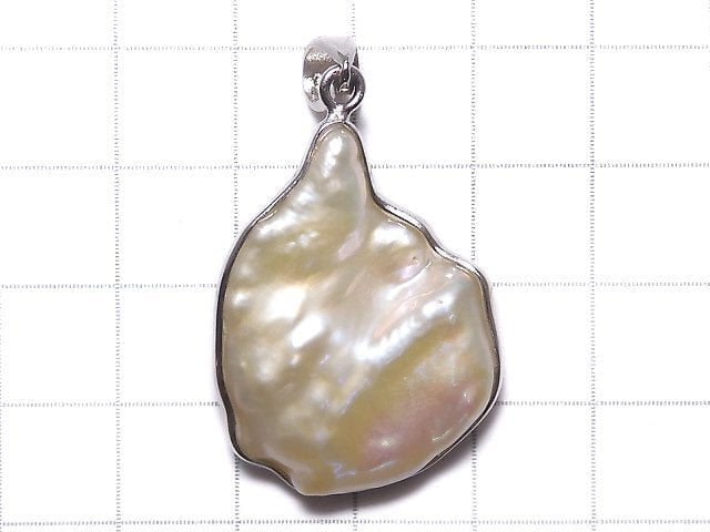 [Video][One of a kind] Fresh Water Pearl Keshi Pearl Pendant Silver925 NO.43