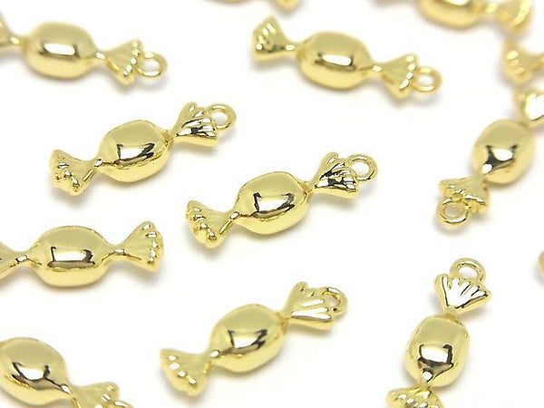 Metal parts Candy motif charm 14.5x4.5mm Gold color 2pcs