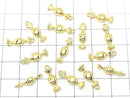 Metal parts Candy motif charm 14.5x4.5mm Gold color 2pcs