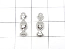 Metal parts Candy motif charm 14.5x4.5mm Silver color 2pcs